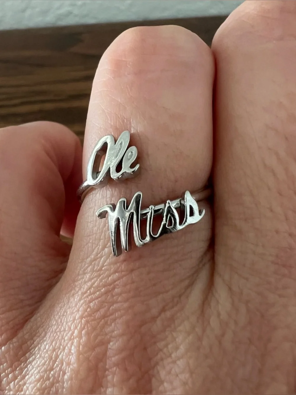 Stone Armory University of Mississippi Ole Miss Stainless Steel Adjustable Ring